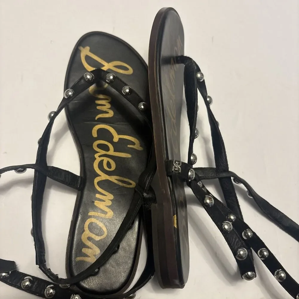 Sam Edelman Women’s Elisha Strappy Studded Leather Sandals Black Size 9 - Picture 9 of 13